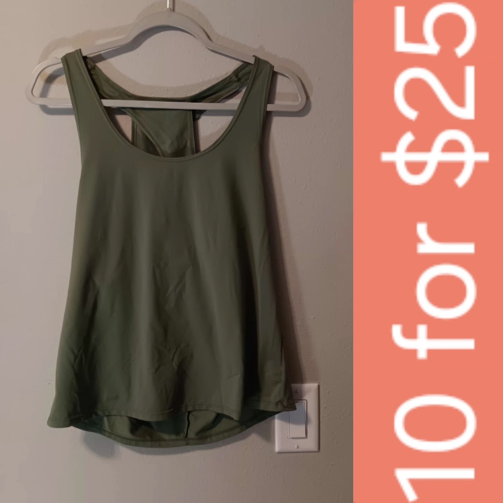 Olive Green Women's Racerback Tank Top - Lightweight Scoop Neck